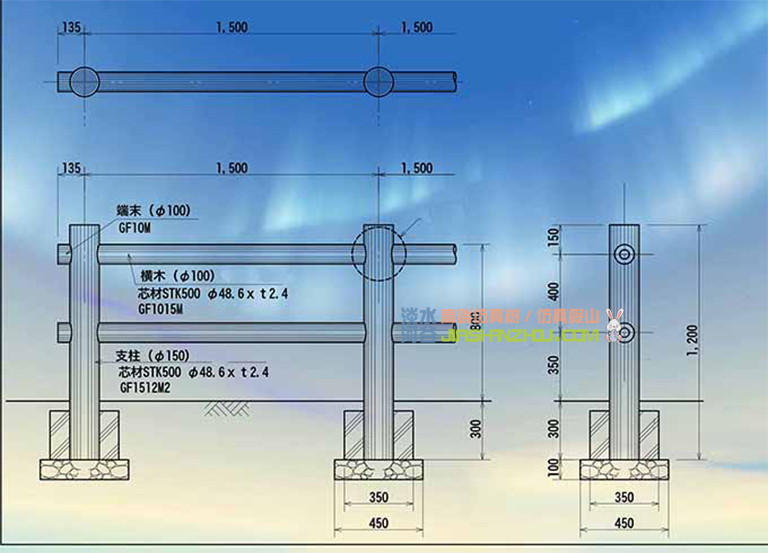 二段仿木栏杆